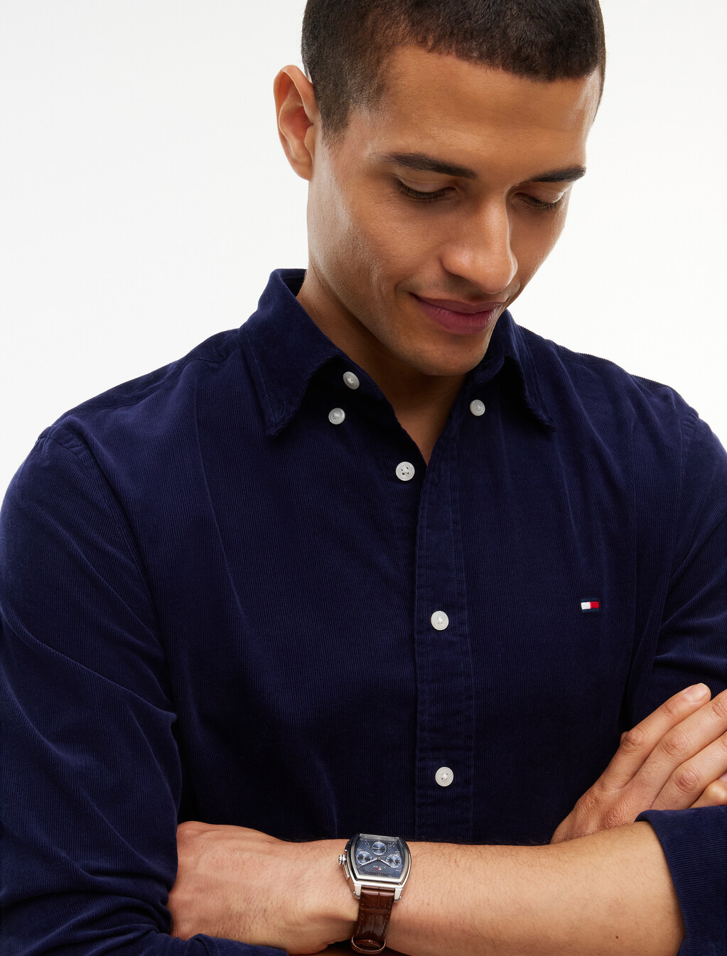 Regular Fit Corduroy Button-Down Shirt, Imperial Navy, hi-res