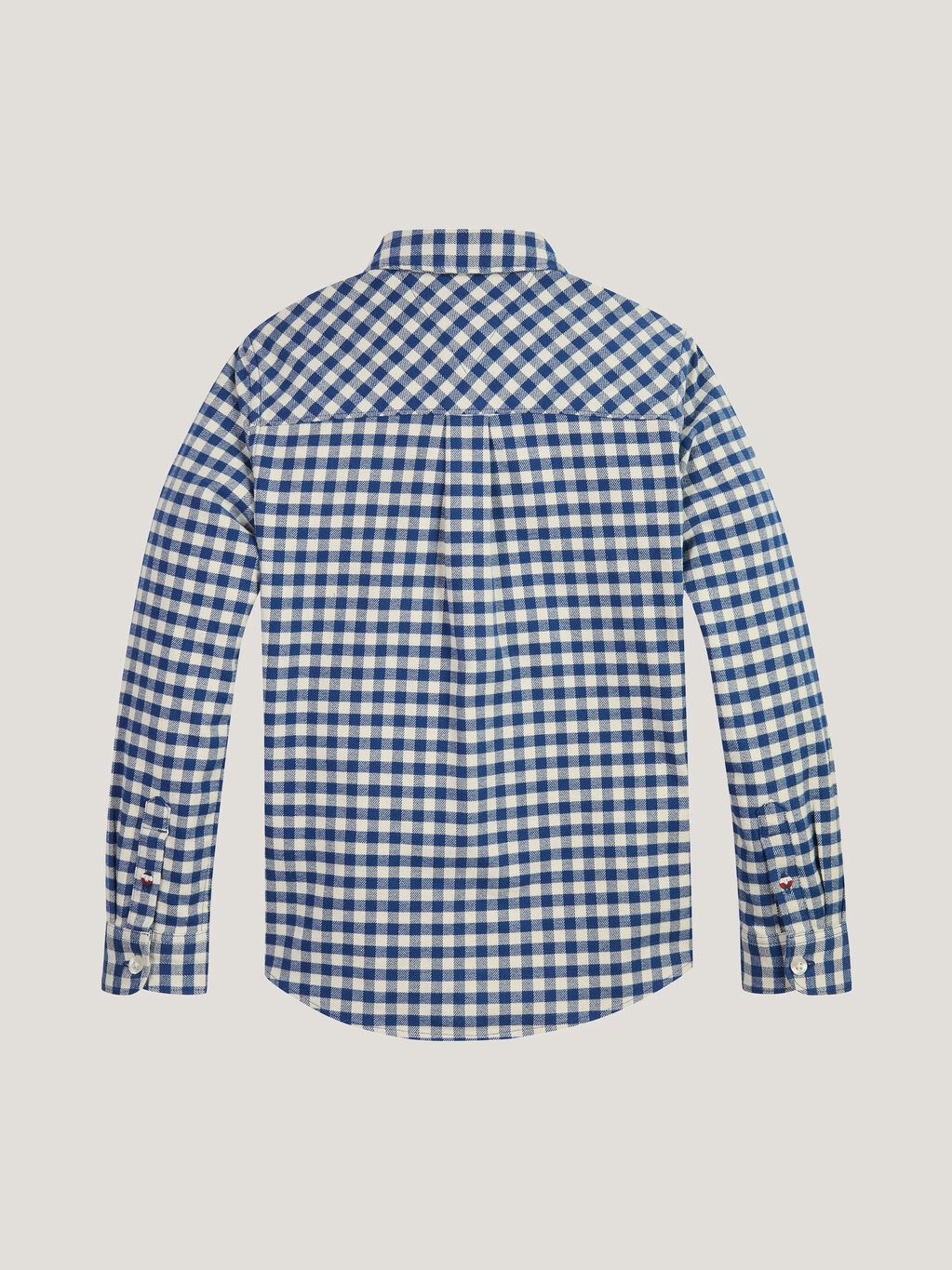 Boys Brushed Gingham Shirt, Blue Gingham Check, hi-res