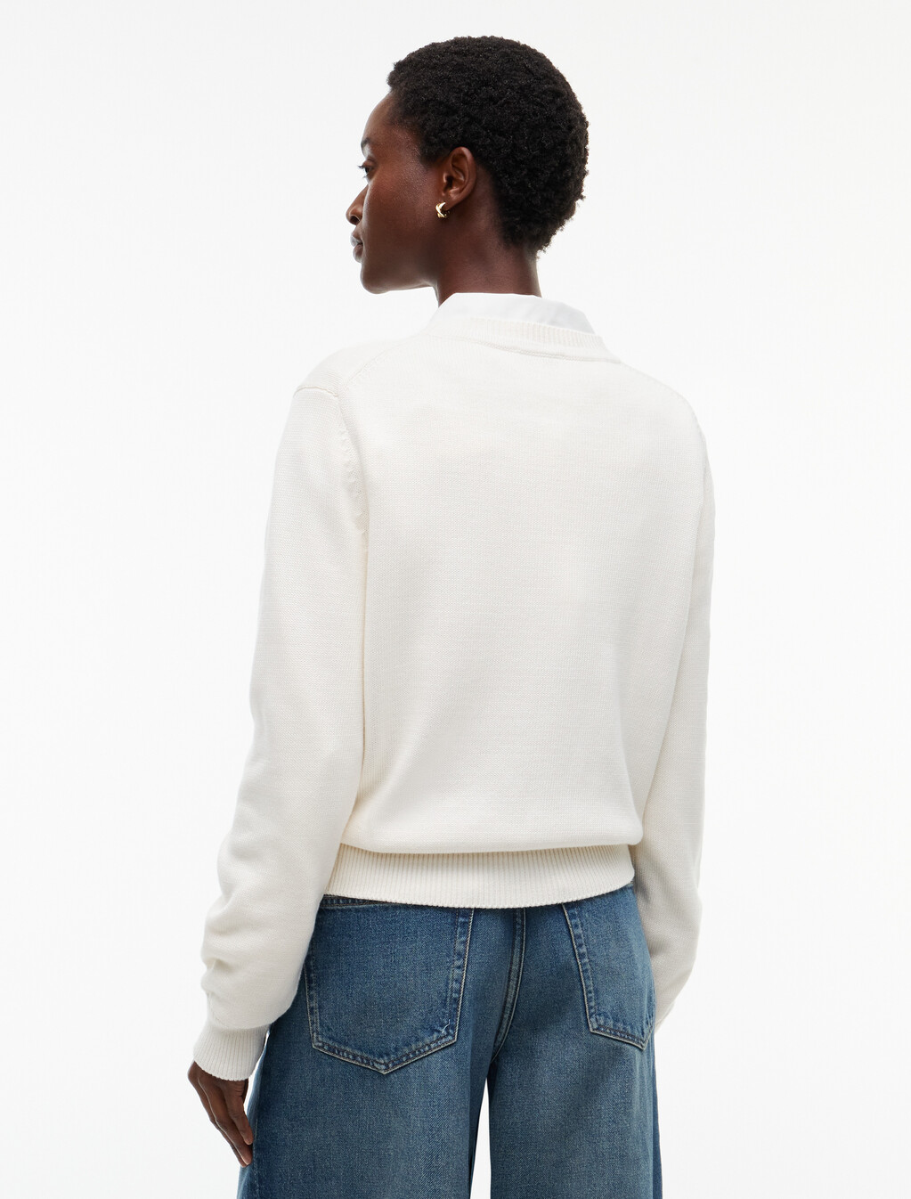Intarsia Flag Crew Neck Jumper, Ivory Petal, hi-res