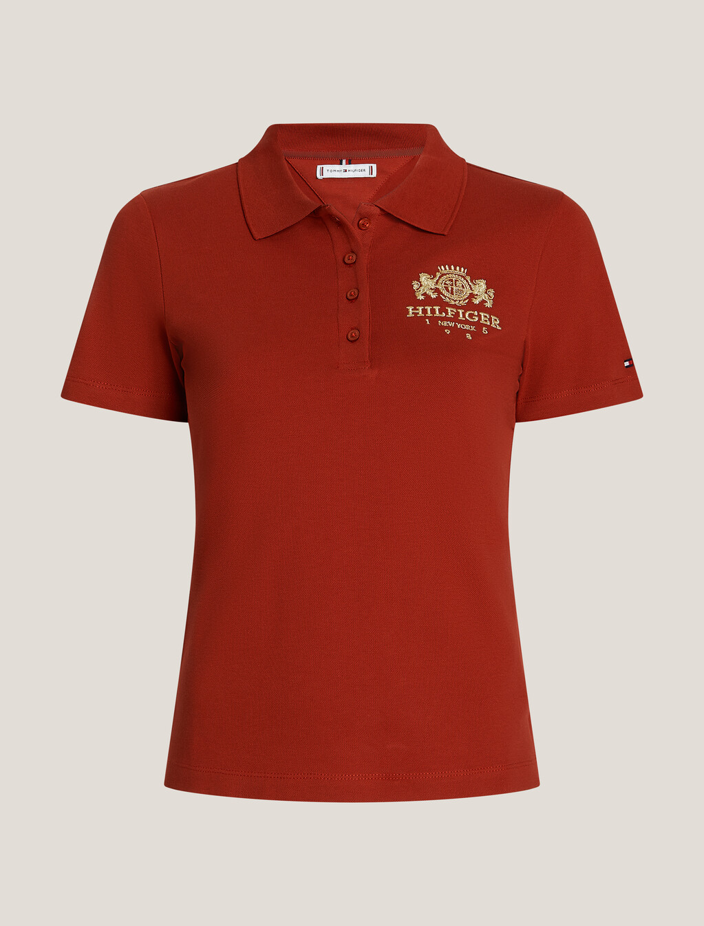 Varsity Crest Slim Polo, Dark Magma, hi-res