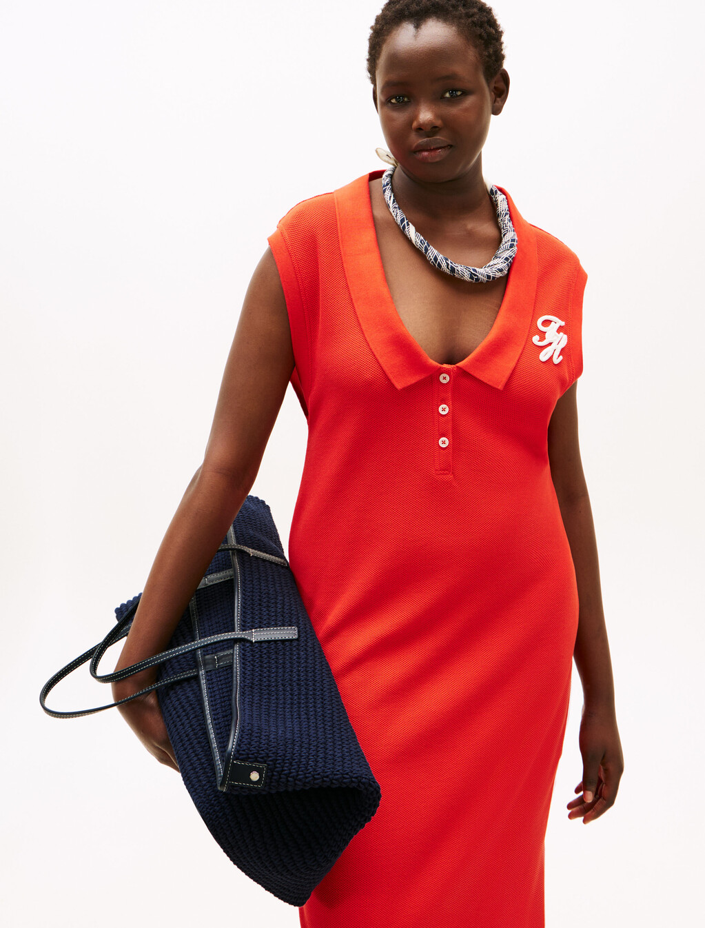 The Runway Collection Crochet Tote Bag, Space Blue, hi-res