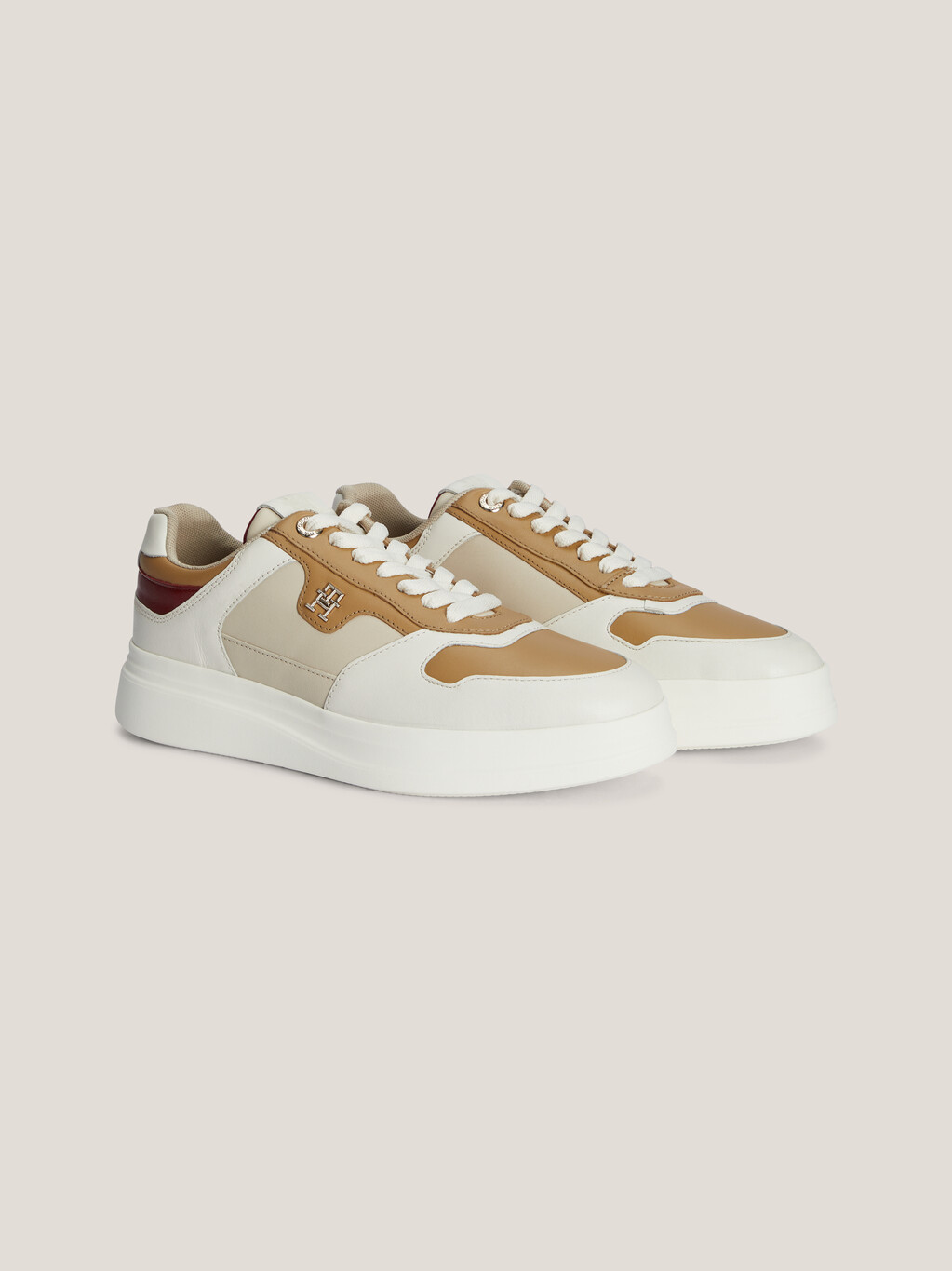 Lux Pointy Monogram Court Sneakers, Classic Khaki, hi-res