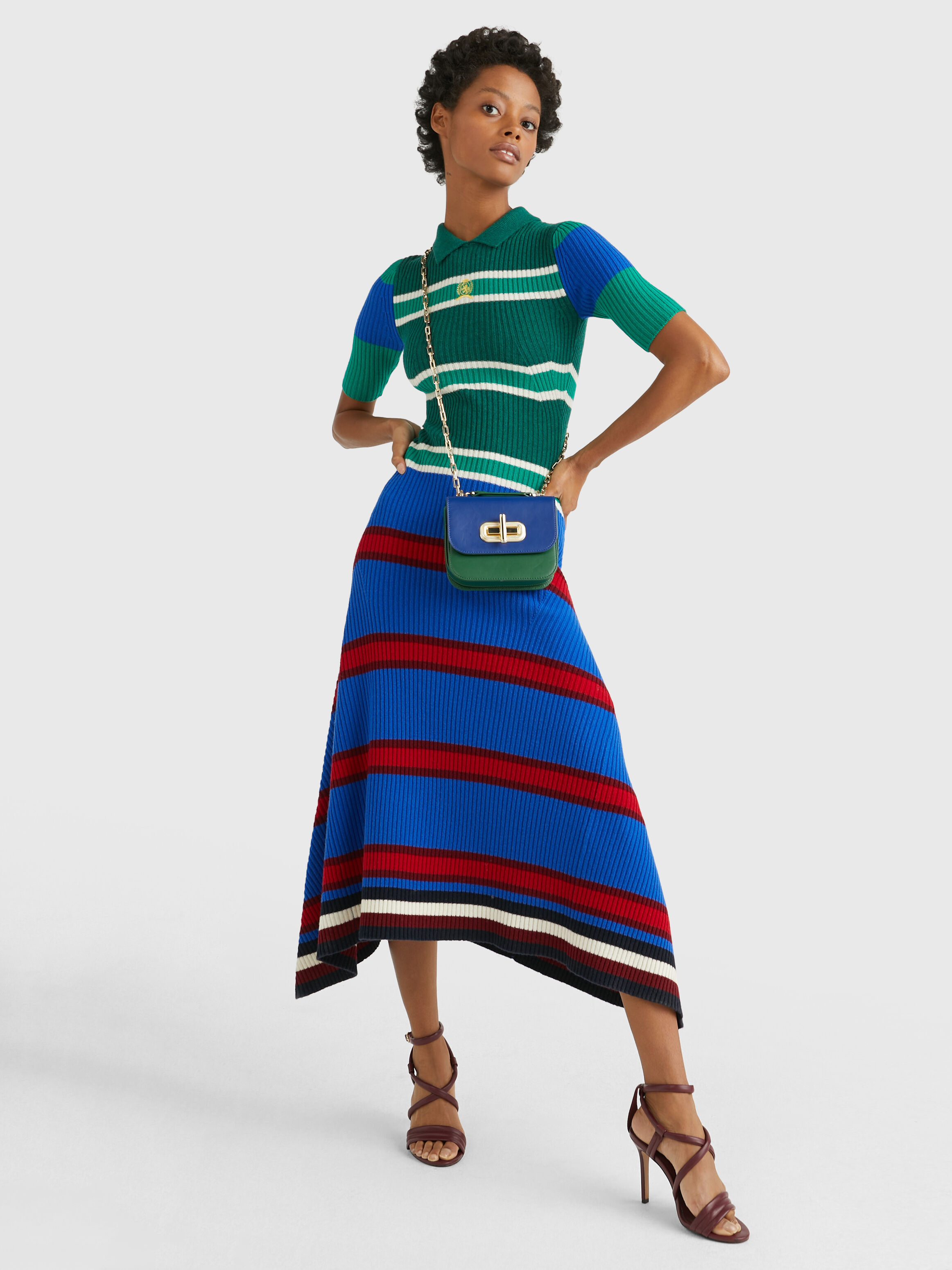 Crest Slim Fit Midi Jumper Dress blue Tommy Hilfiger