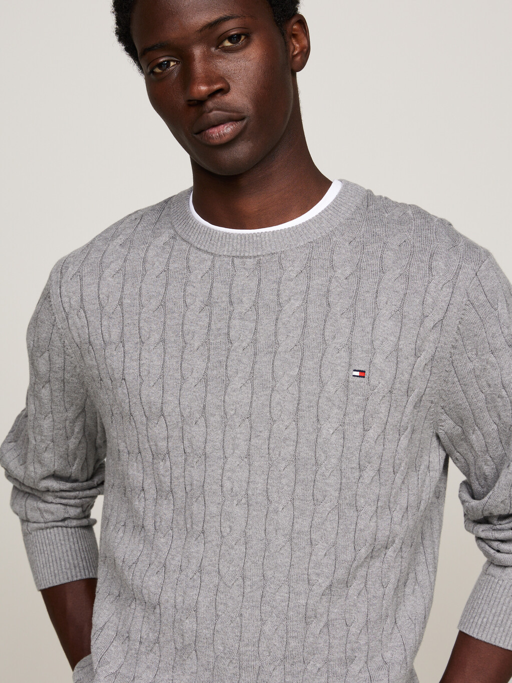 Classics Cable Knit Relaxed Fit Jumper, Medium Grey Heather, hi-res