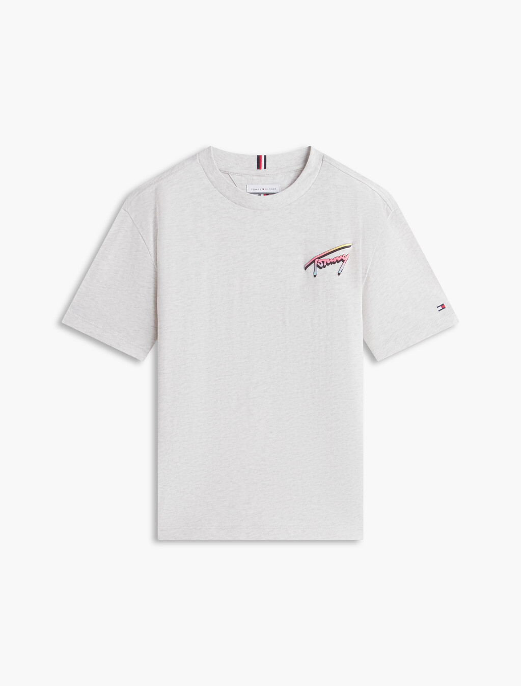 Back Logo Graphic Textured T-Shirt, Light Grey Heather, hi-res