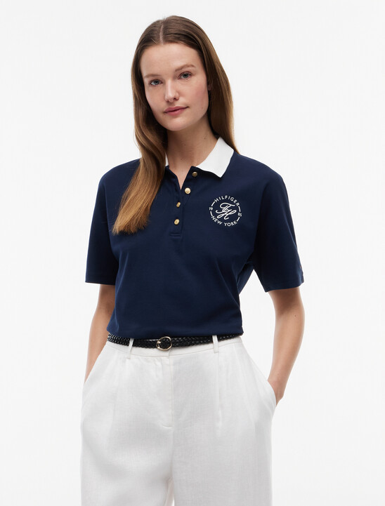 Regular Fit Gold-Tone Button Polo Shirt