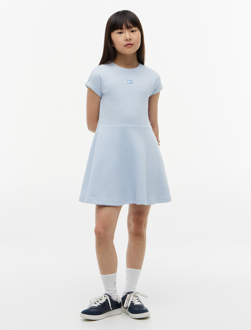 Tonal Flag Logo Skater Dress, Breezy Blue, hi-res