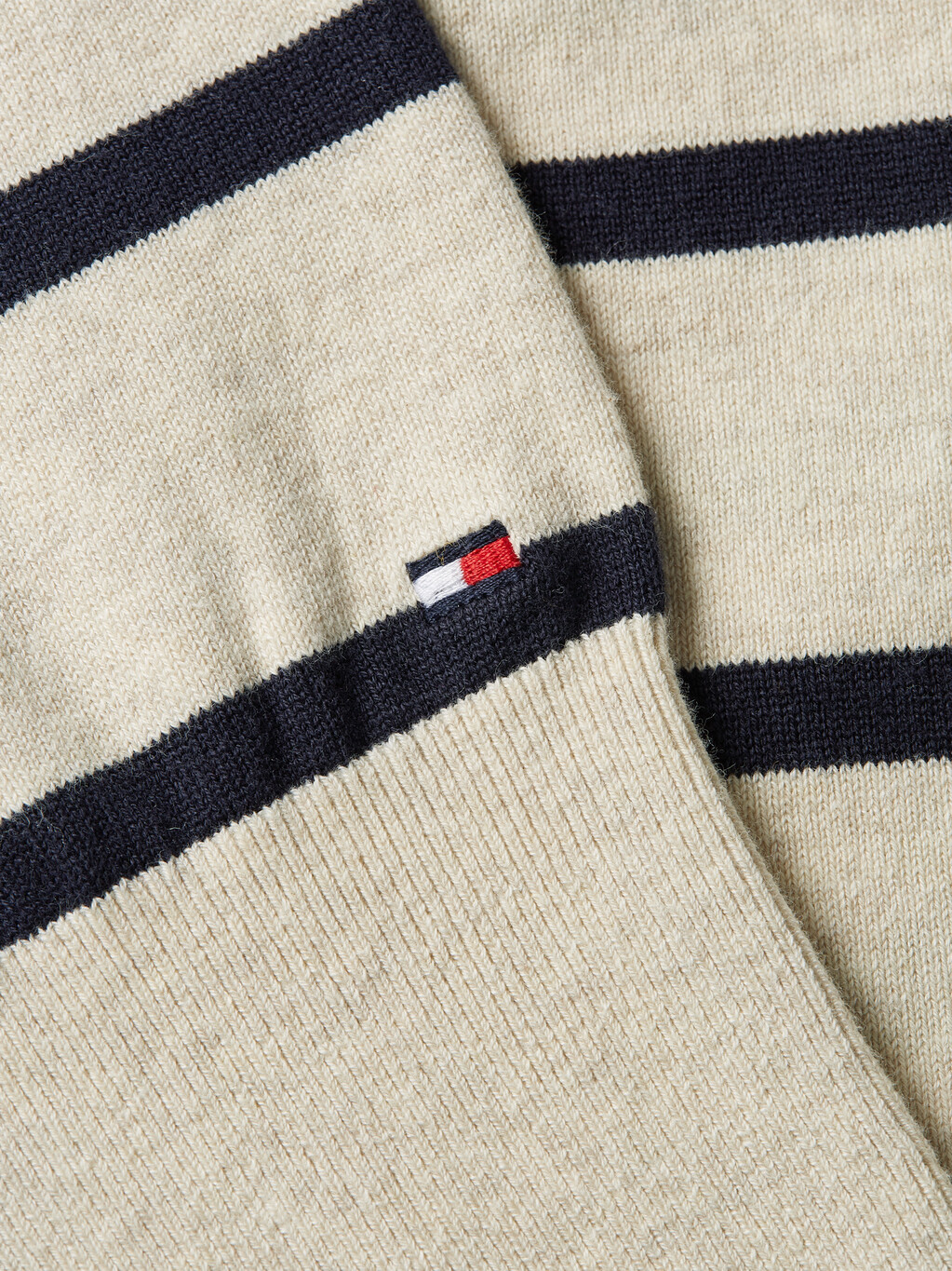 Soft Stripe Polo Sweater Midi Dress, Heathered Oatmilk Desert Sky Stripe, hi-res