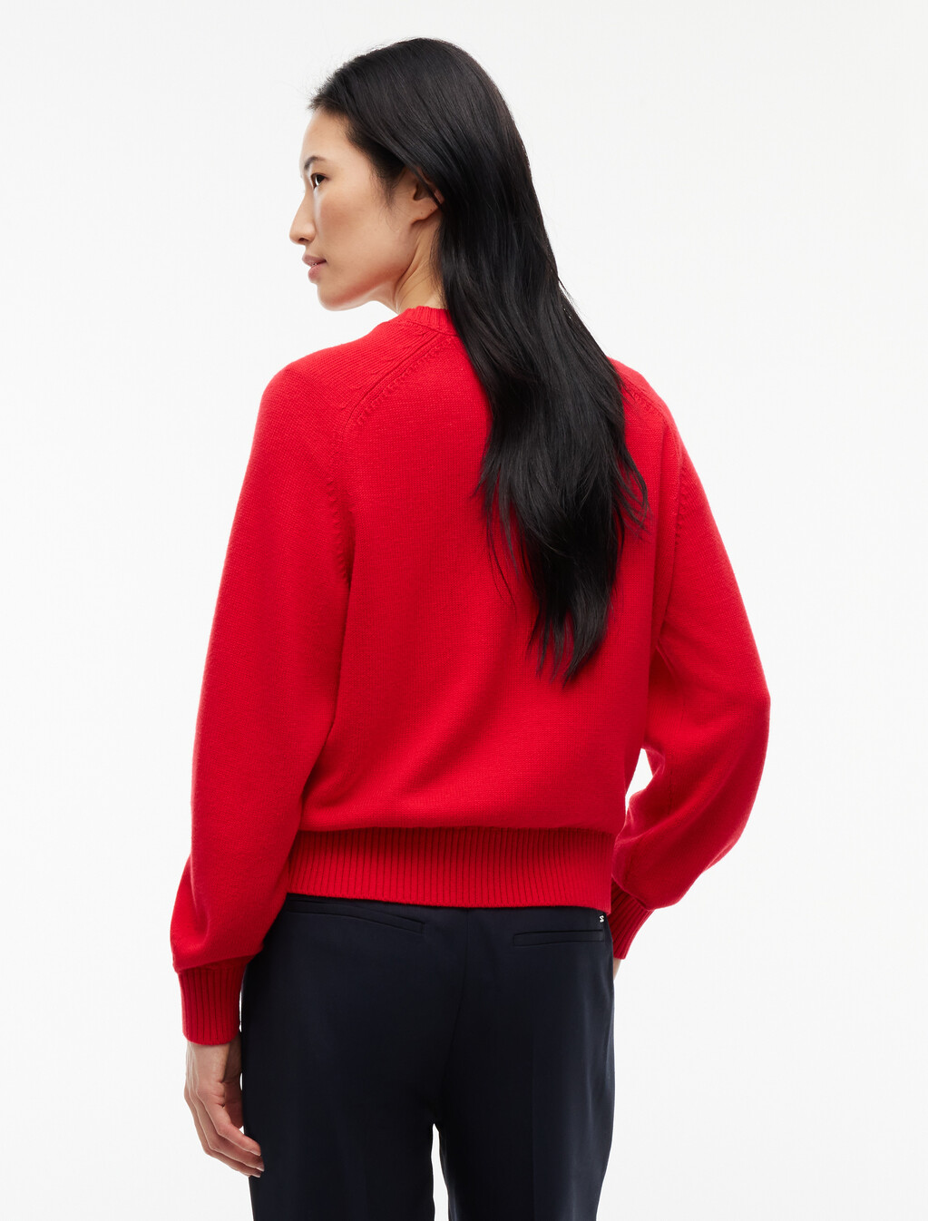 Tommy Flag Relaxed Crew Neck Jumper, Lavish Red, hi-res