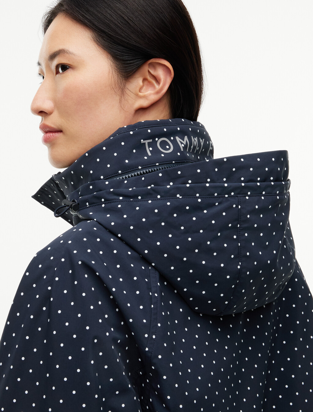 Polka Dot Field Jacket, Navy Blue Polka Dot, hi-res
