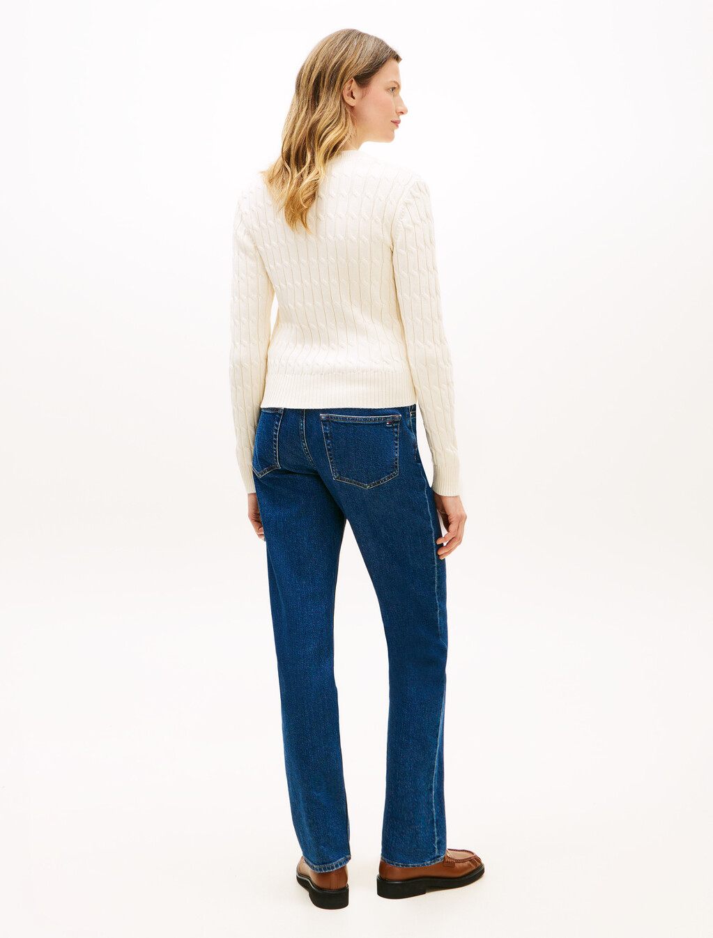 Cable Knit Crewneck Sweater, Calico, hi-res