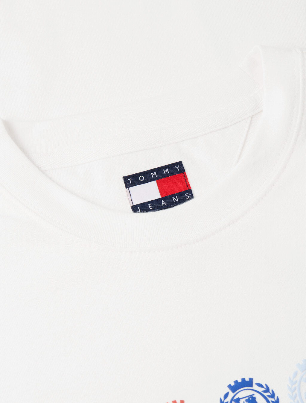 Back Repeat Crest Logo Relaxed T-Shirt, Ecru, hi-res