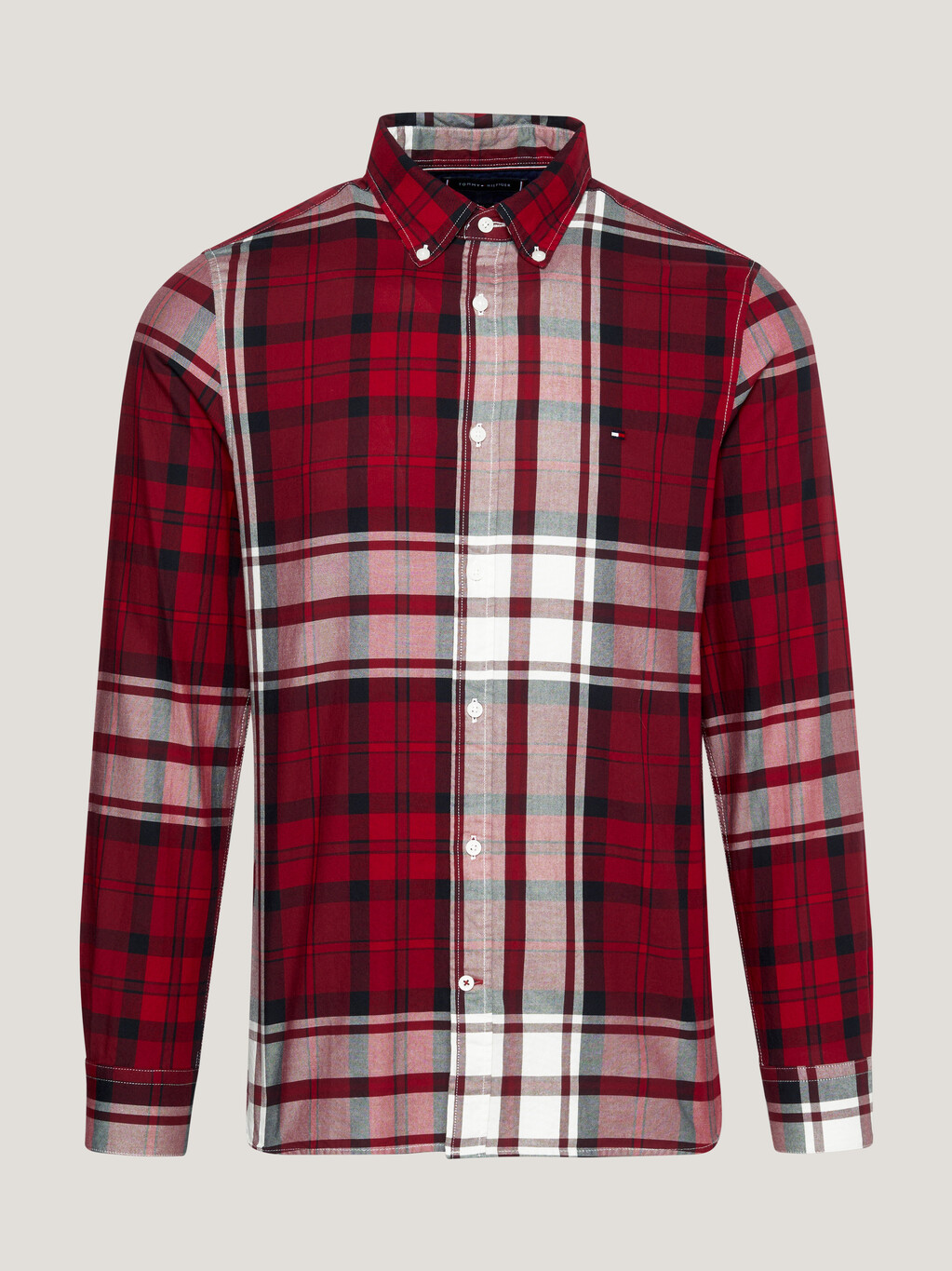 Tommy 蘇格蘭格紋修身牛津襯衫, Rouge / Multi, hi-res