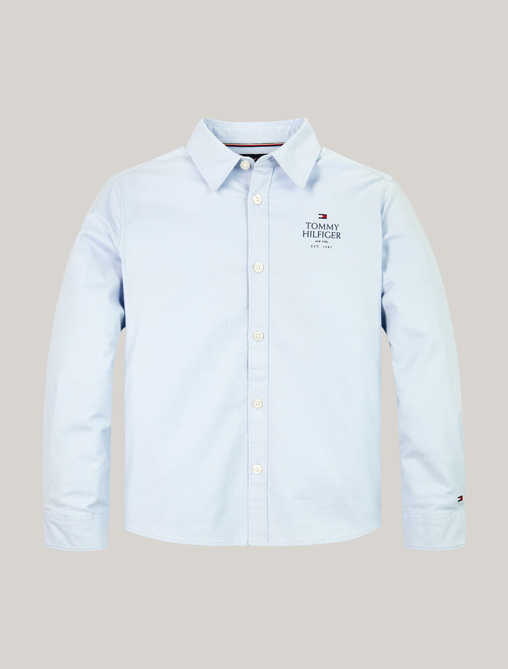 Hilfiger Logo Regular Oxford Shirt, Breezy Blue, hi-res