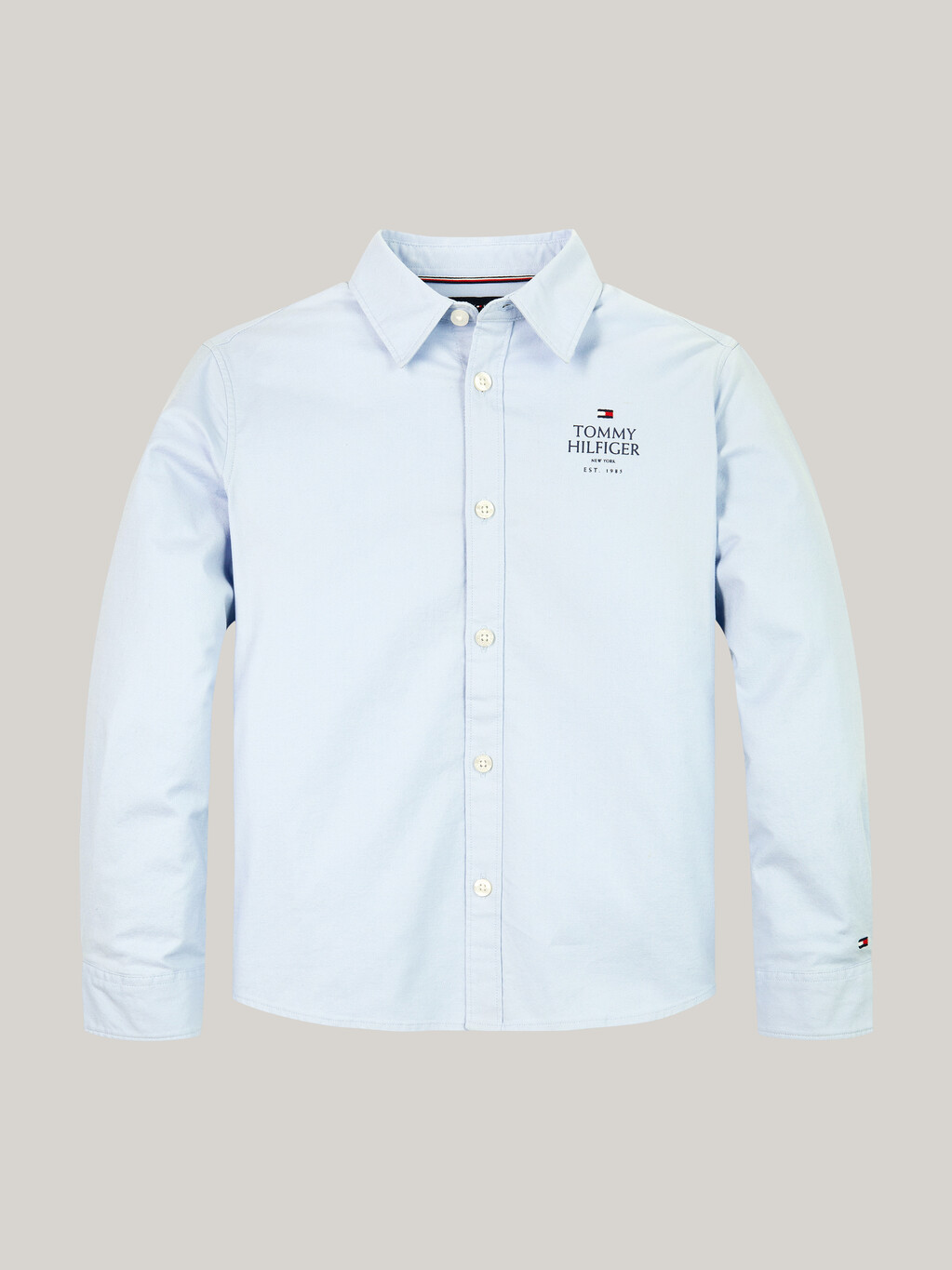 Hilfiger Logo Regular Oxford Shirt, Breezy Blue, hi-res