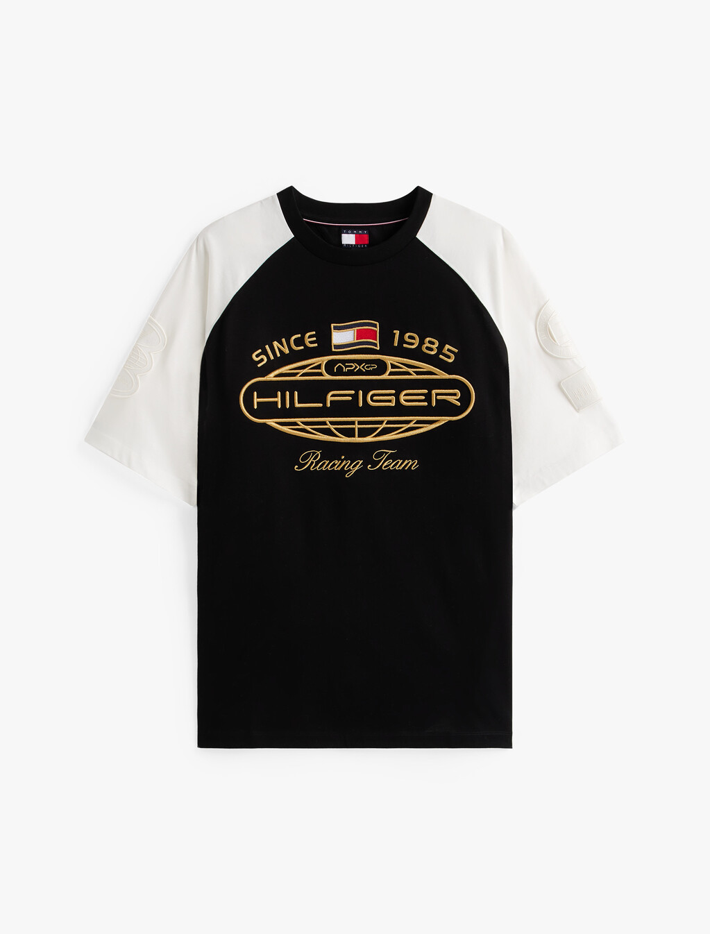 The APXGP Collection Tonal Embroidery Ringer T-Shirt, Black/Ecru, hi-res