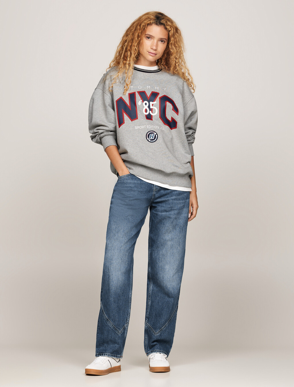 Tommy Jeans x Game Day 衛衣, Lt Grey Htr, hi-res