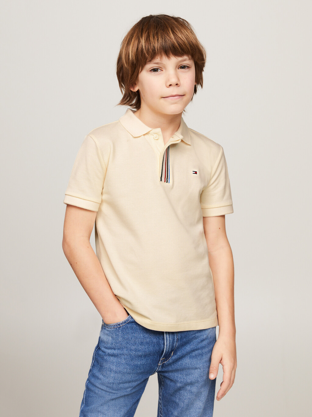 Global Stripe Concealed Placket Polo, Calico, hi-res