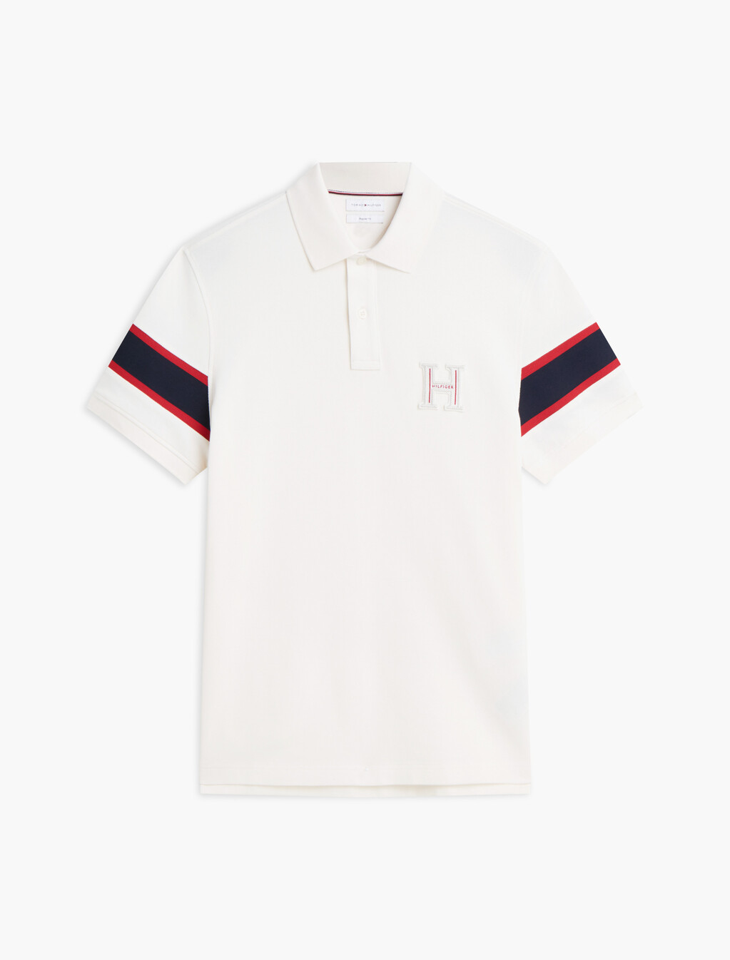 Regular Fit Logo Stripe Polo Shirt, Ivory Petal, hi-res