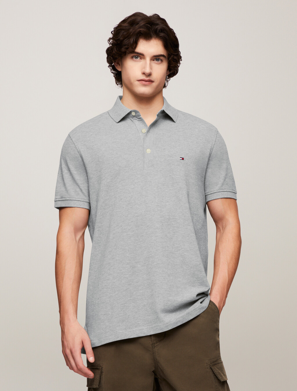 1985 Collection Slim Fit Polo, Light Grey Heather, hi-res