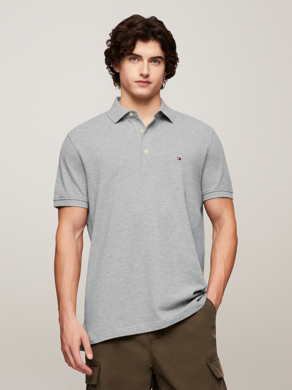 1985 Collection Slim Fit Polo, Light Grey Heather, hi-res