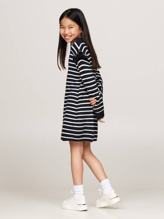 Breton Stripe Knit Skater Dress