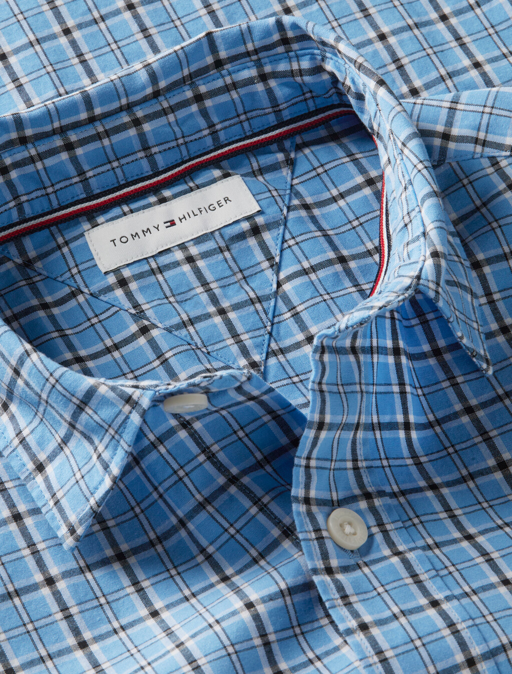 Regular Fit Check Poplin Shirt, Blue Check, hi-res