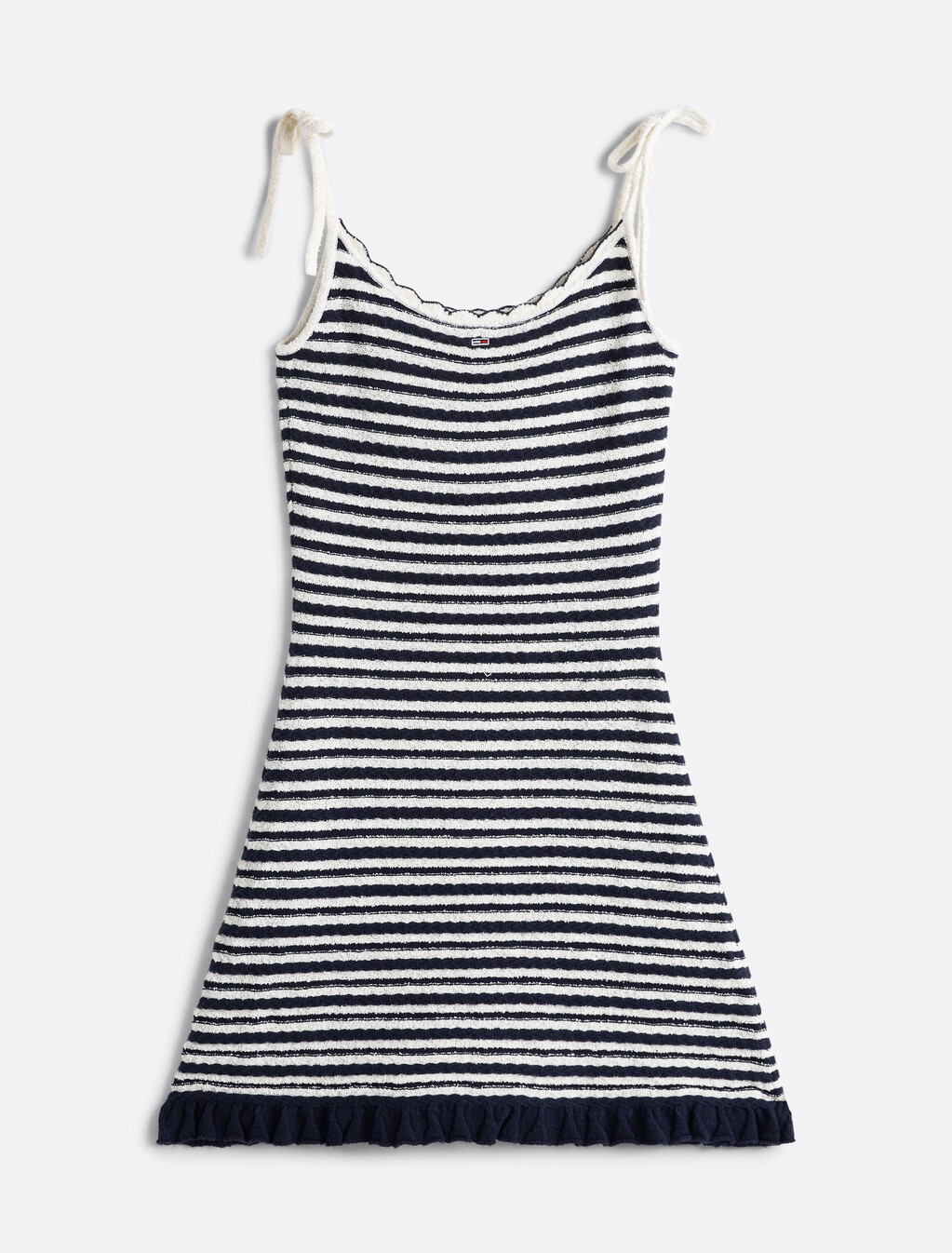Breton Stripe Mini Slim Knit Dress, Dark Night Navy / Stripe, hi-res