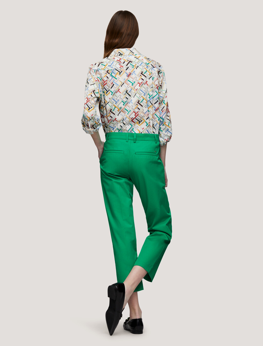 Cropped Straight Chinos, Olympic Green, hi-res