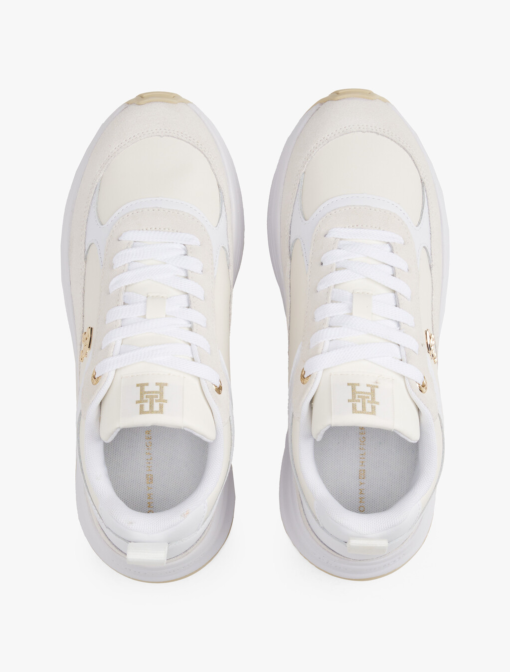 TH Monogram Chunky Trainers, White/Ivory Petal, hi-res