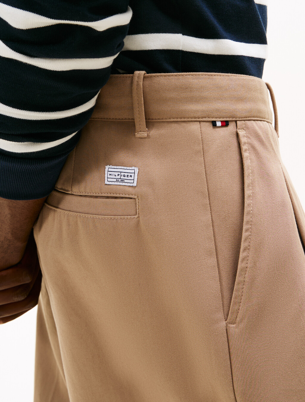 Pleated Twill Wide Leg Trousers, Coastal Taupe, hi-res