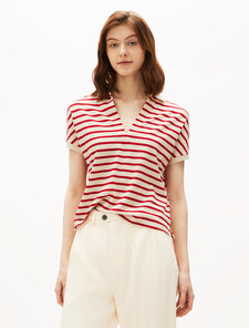 Relaxed Polo Shirt, Calico/Primary Red M Stp, hi-res