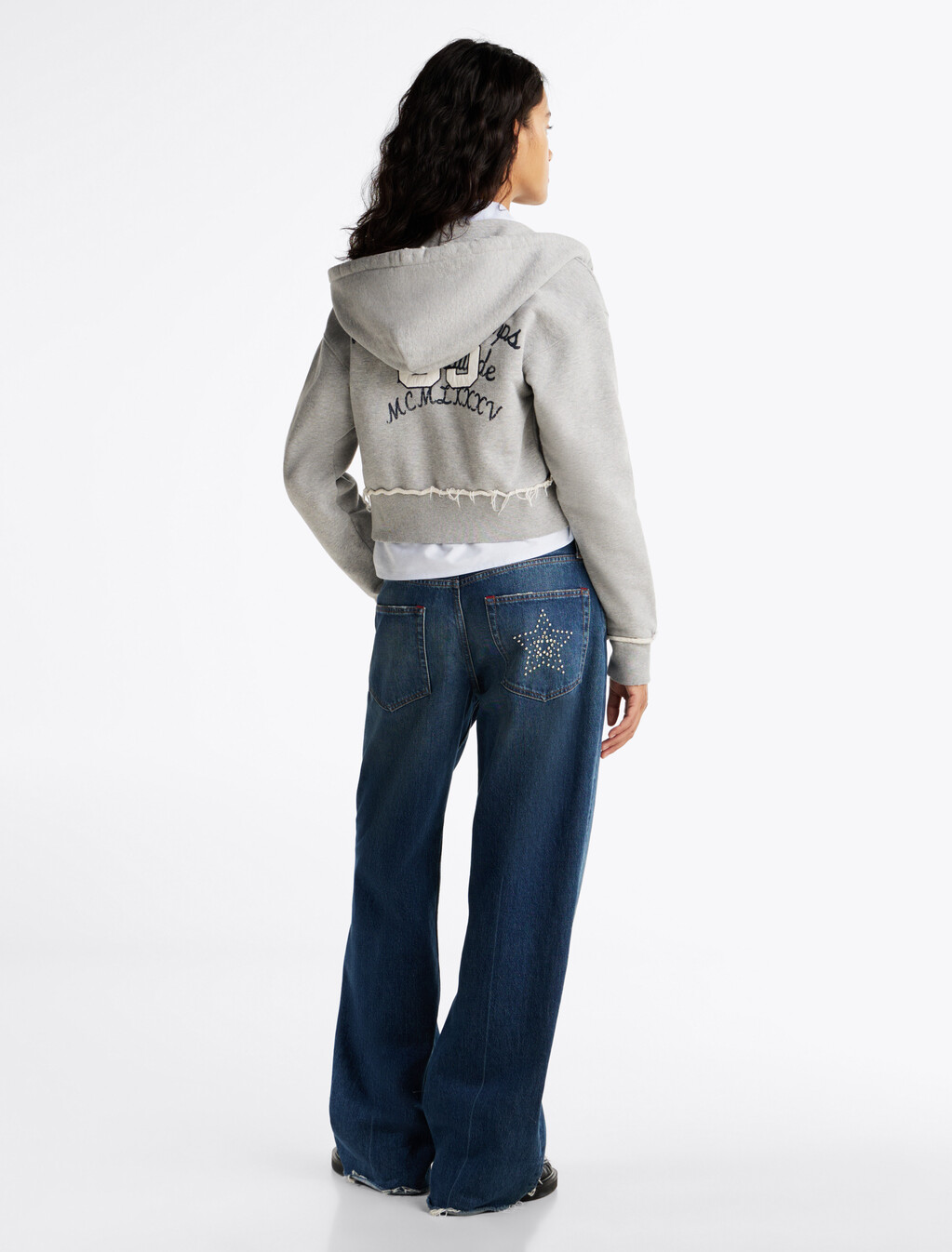 Back Logo Zip-Thru Sweatshirt, Grey Htr, hi-res