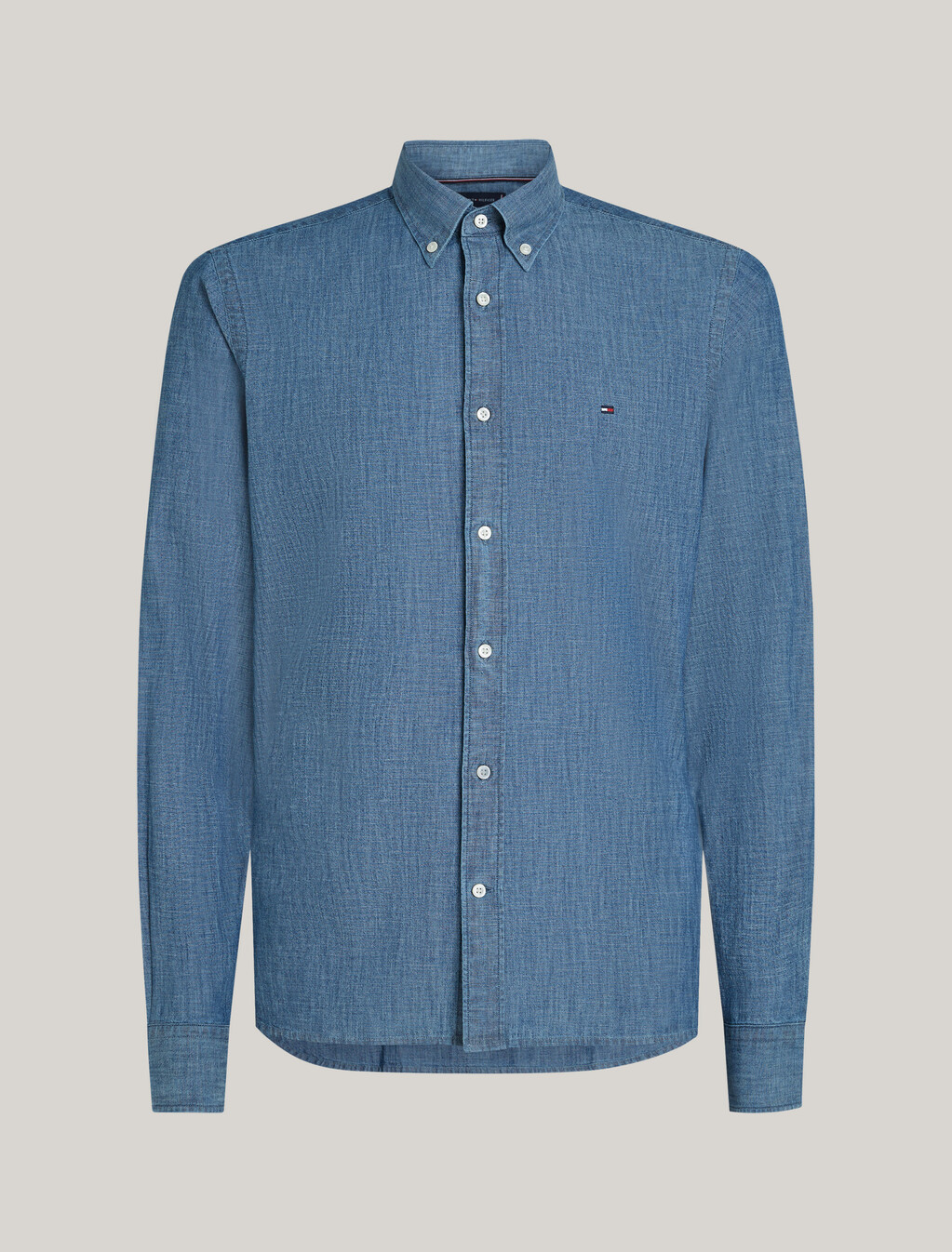 Regular Fit Chambray Shirt, Indigo, hi-res