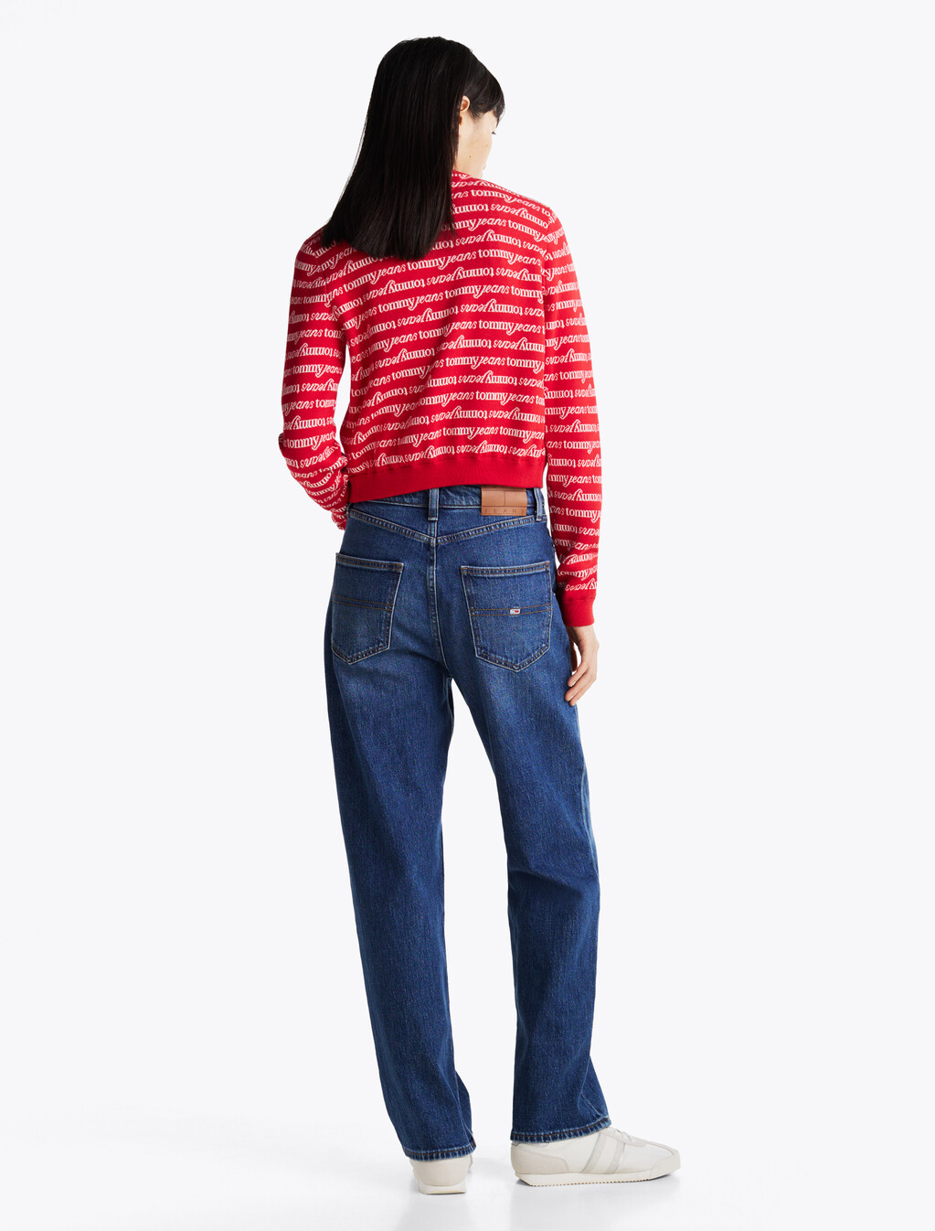 All-Over Logo Cropped Slim Cardigan, Red Hybrid Logo Aop, hi-res