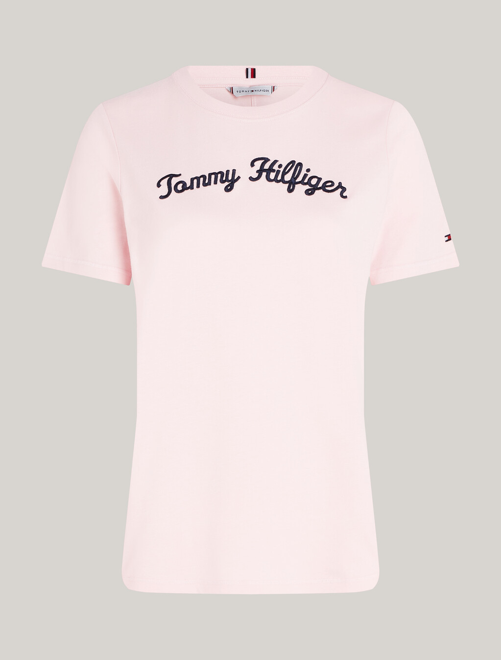Script Logo Embroidery T-Shirt, Delicate Pink, hi-res