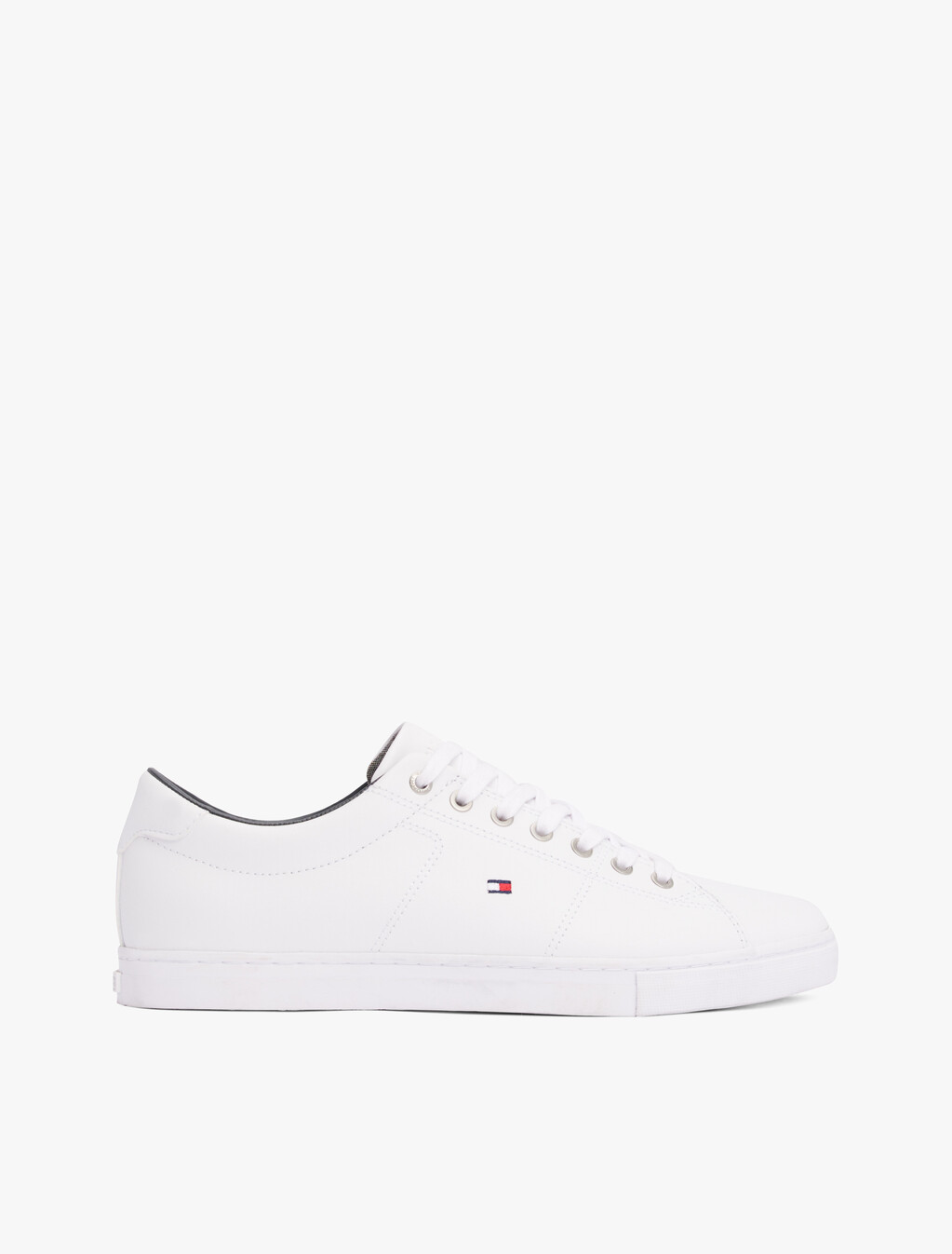 Essential 皮革綁帶運動鞋, WHITE, hi-res