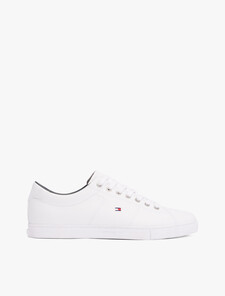 Essential Leather Lace-Up Trainers, WHITE, hi-res