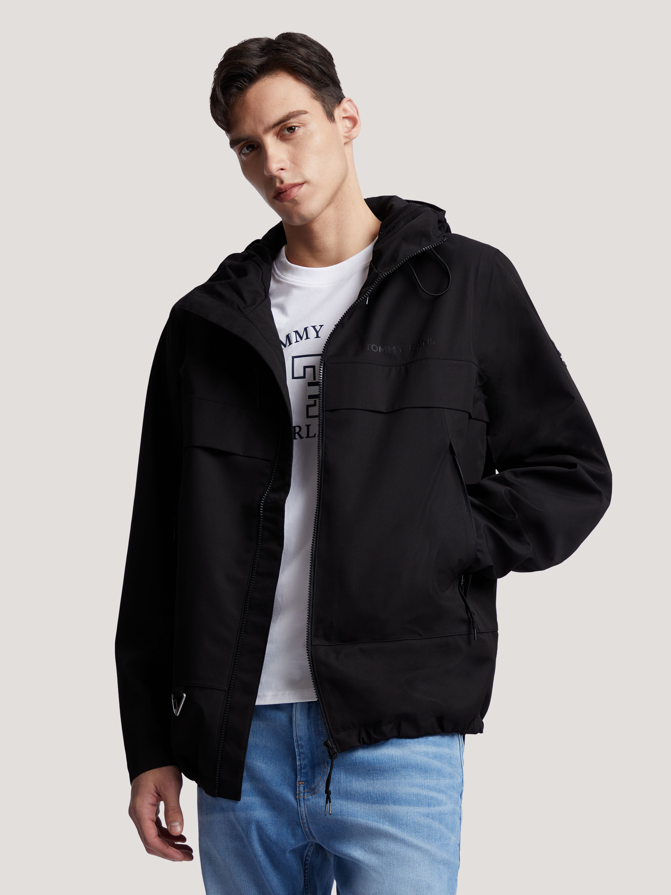 Black tommy windbreaker new arrivals