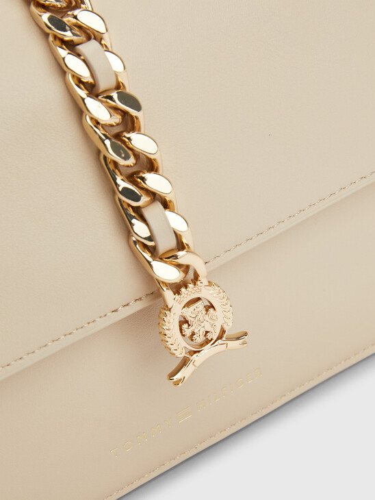 CHAIN LEATHER CROSSOVER BAG