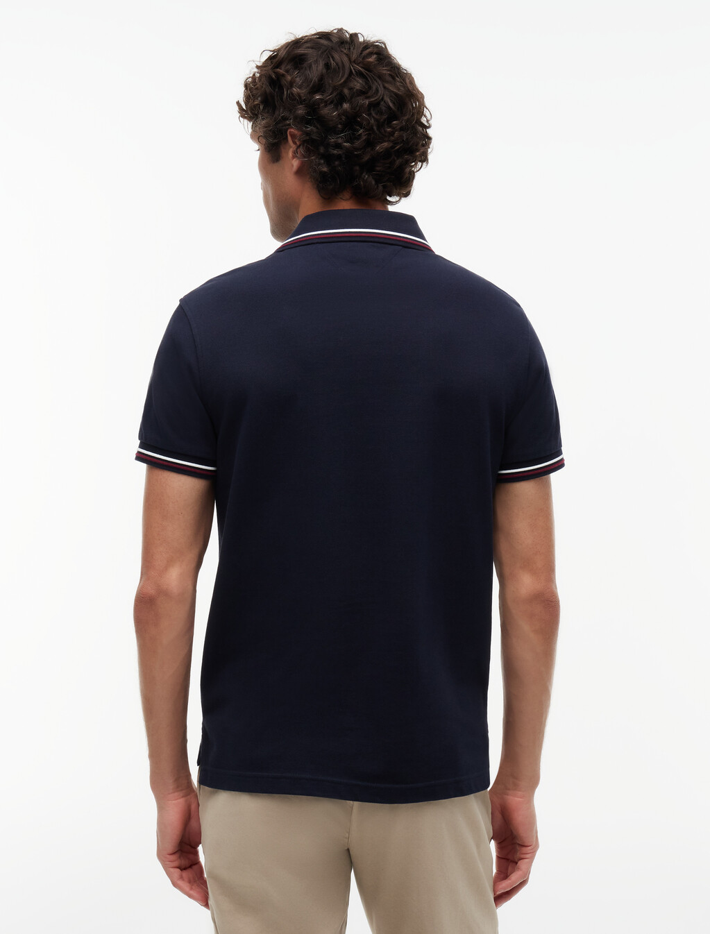 Tipped Slim Polo, Desert Sky, hi-res