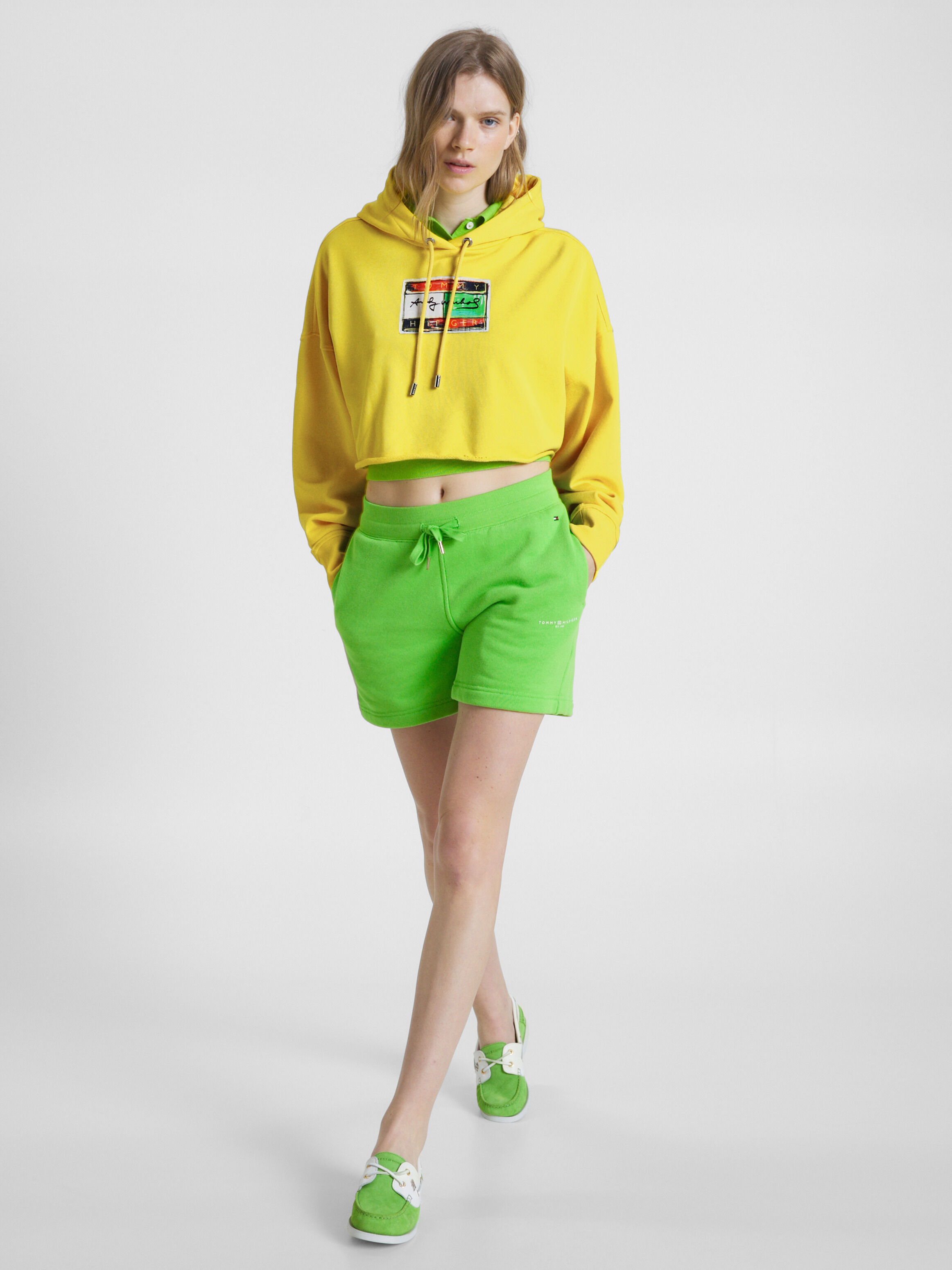 Neon yellow tommy hilfiger on sale hoodie
