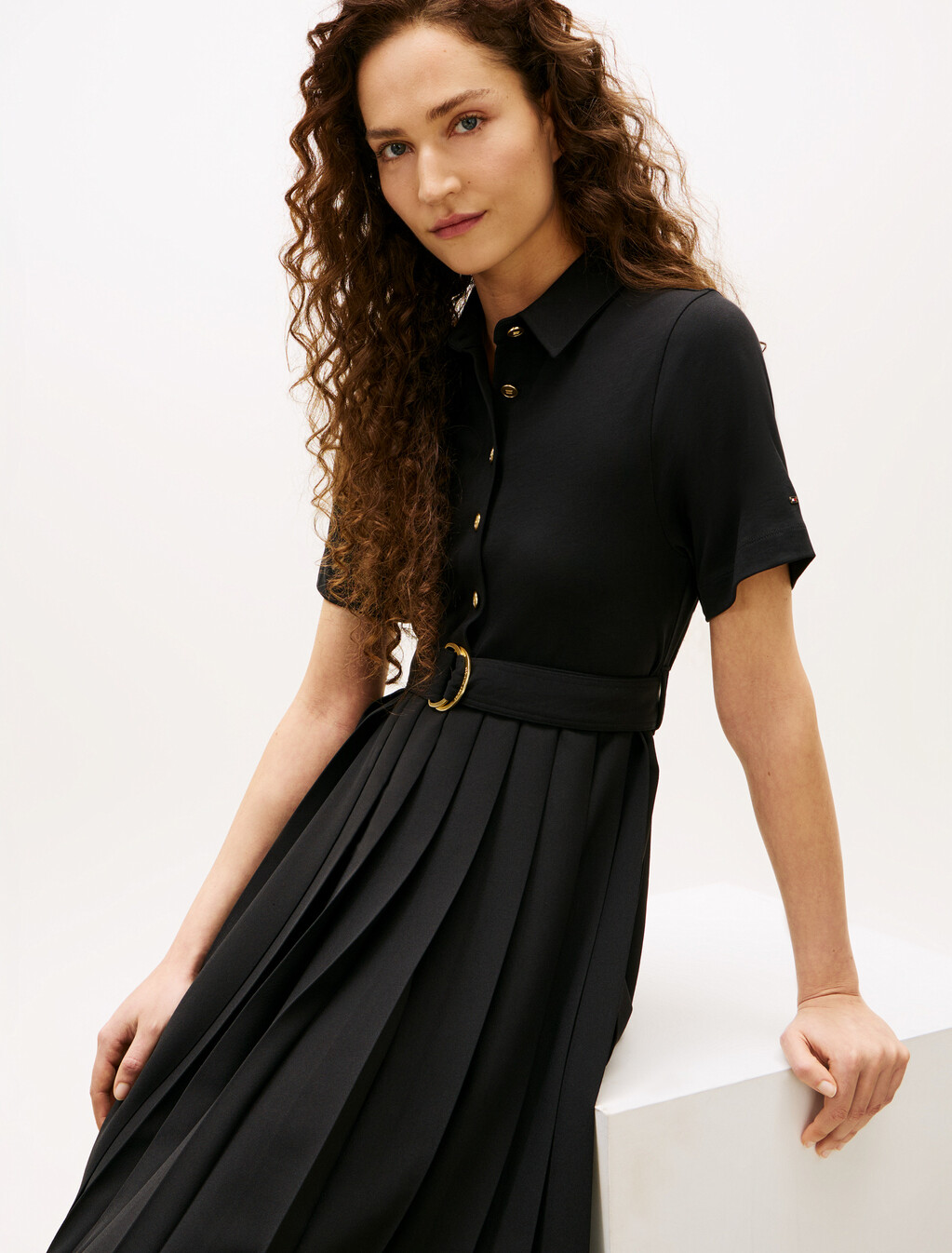 Asia Fit Mixed Media Utility Dress, Black, hi-res