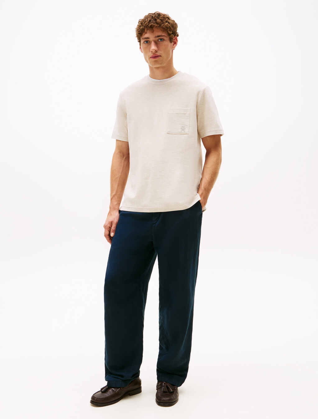 Monogram 口袋 T 恤, Heathered Oatmilk, hi-res