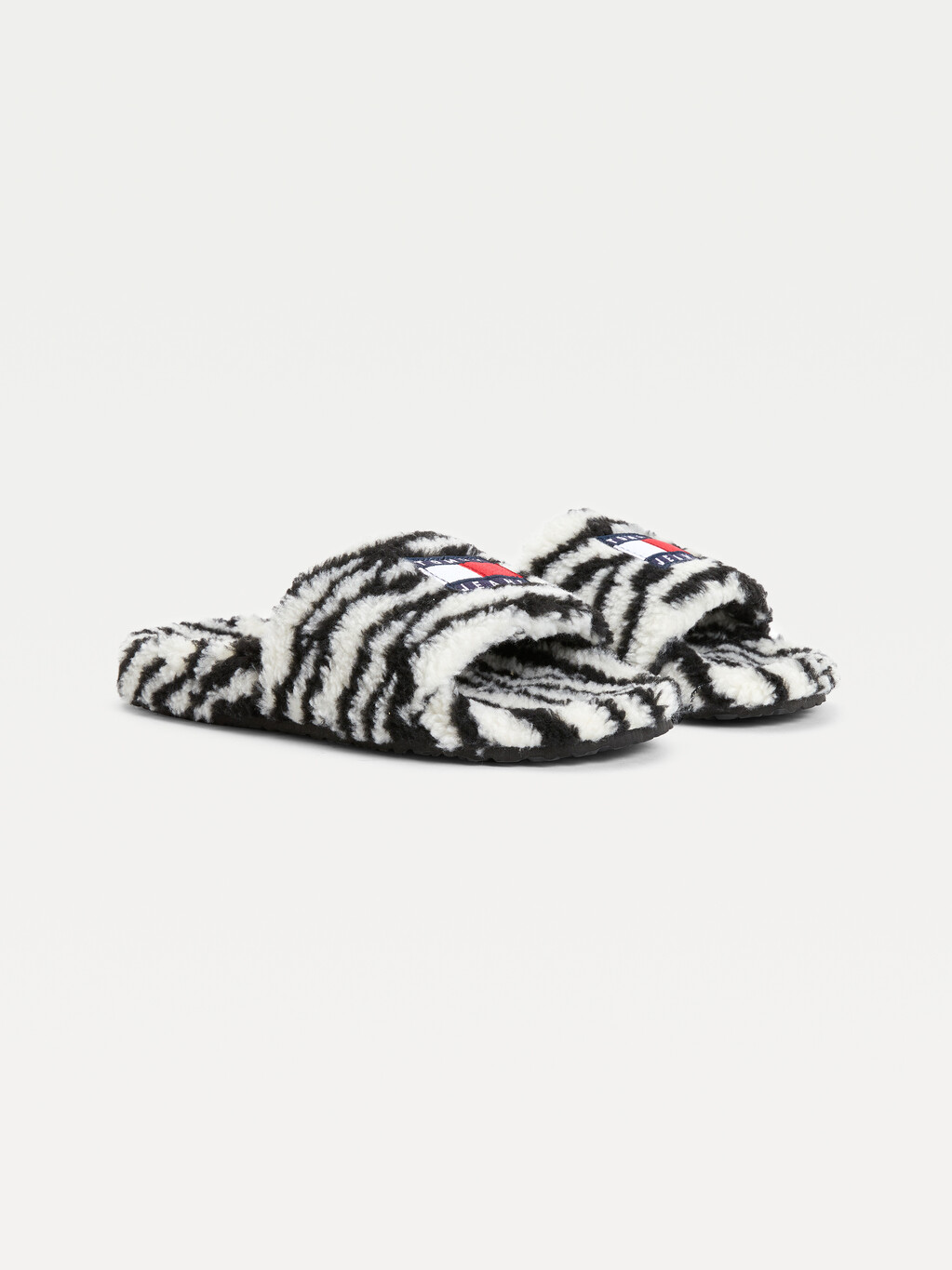 Faux Fur Zebra Slides
