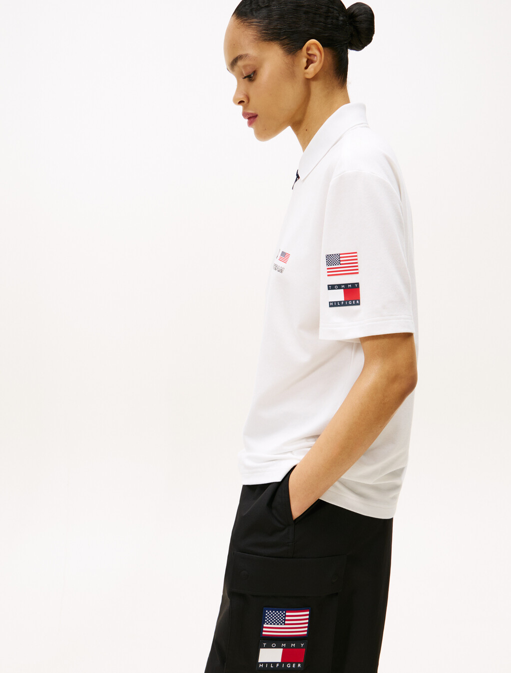 Tommy x U.S. Sail GP Team Pique Relaxed Fit Polo Shirt, Ecru, hi-res
