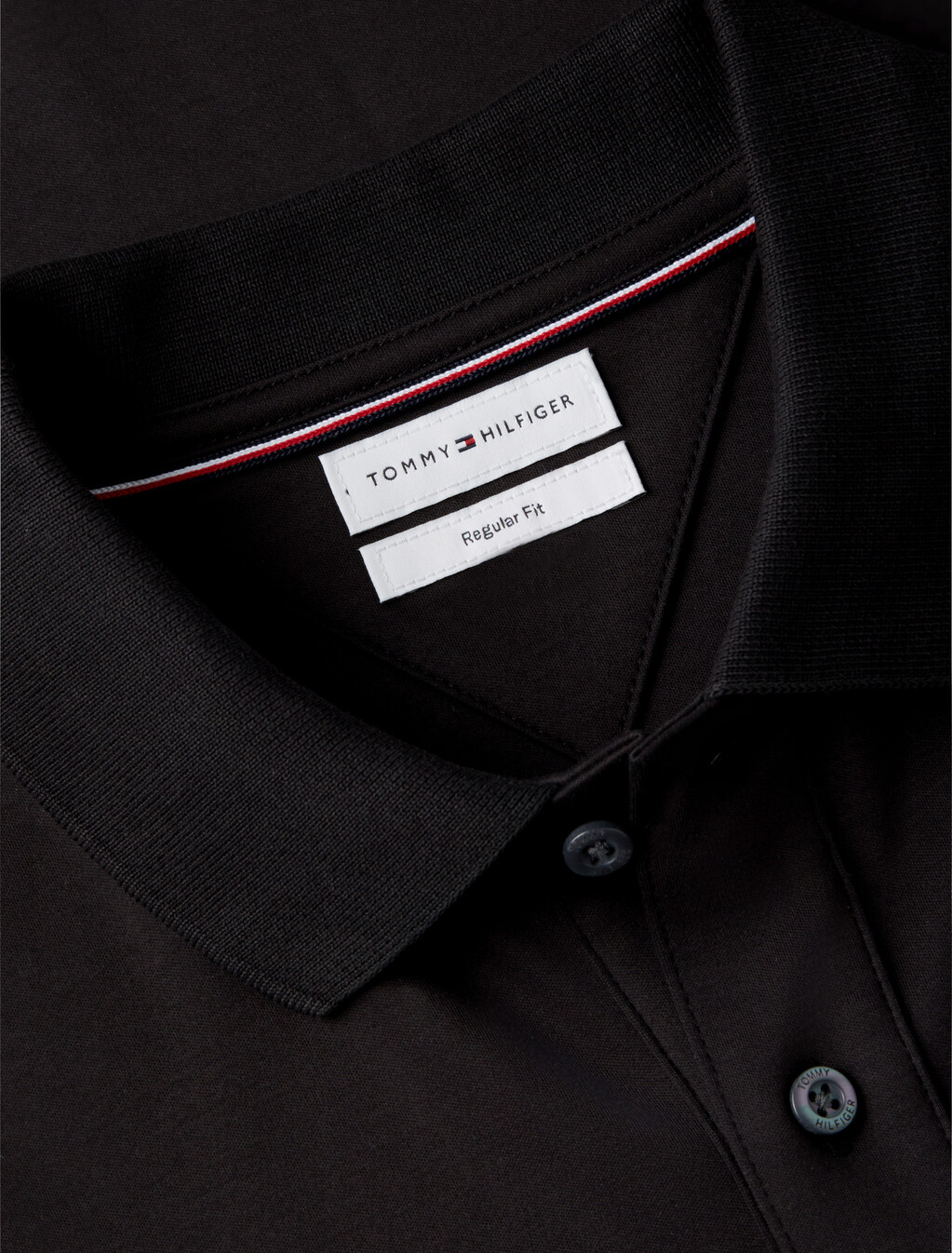Regular Fit Interlock Knit Polo Shirt, Black, hi-res