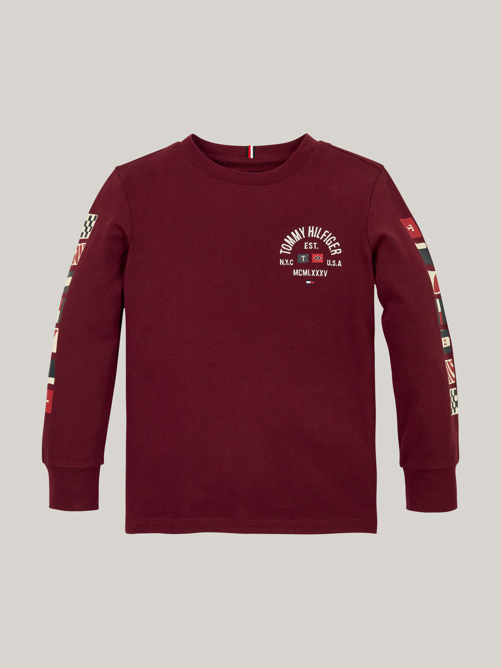 Flag Logo Long Sleeve T-Shirt, Deep Rouge, hi-res