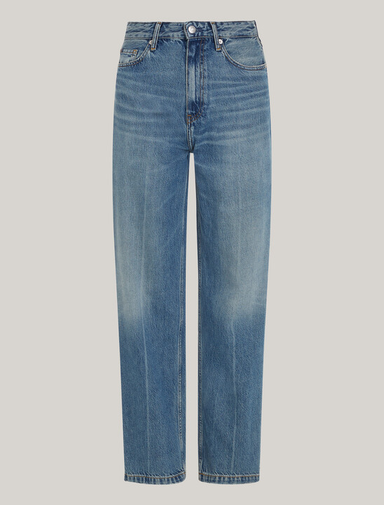 High Rise Relaxed Straight Faded Jeans