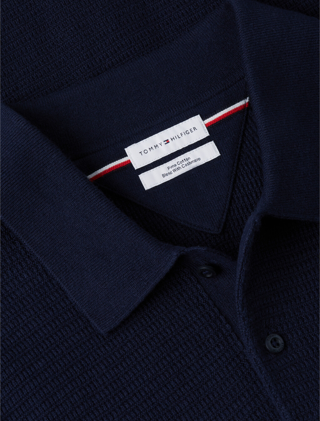 標準版型山羊絨混紡 Polo 衫, Navy Blue, hi-res